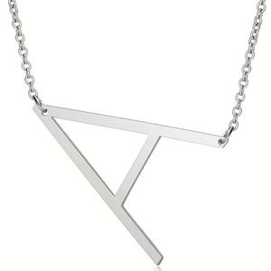 Silver letter necklace